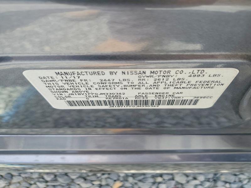 62013146 :رقم المزاد ، JN1BY1PP0JM330342 vin ، 2018 Infiniti Q70l مزاد بيع