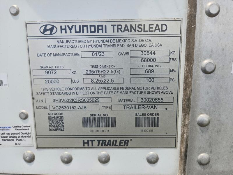 Aukcja sprzedaży 2024 Hyundai Translead Inc Unknown, vin: 3H3V532K3RS005029, numer aukcji: 60631016
