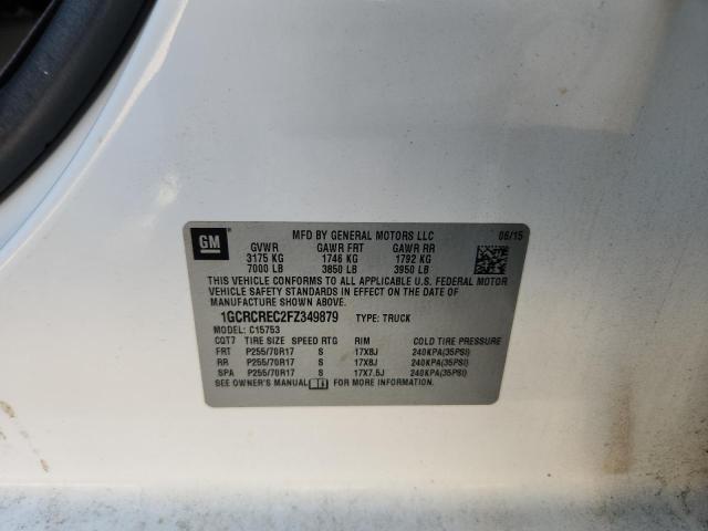 Aukcja sprzedaży 2015 Chevrolet 1500 Picku, vin: 1GCRCREC2FZ349879, numer aukcji: 59200606