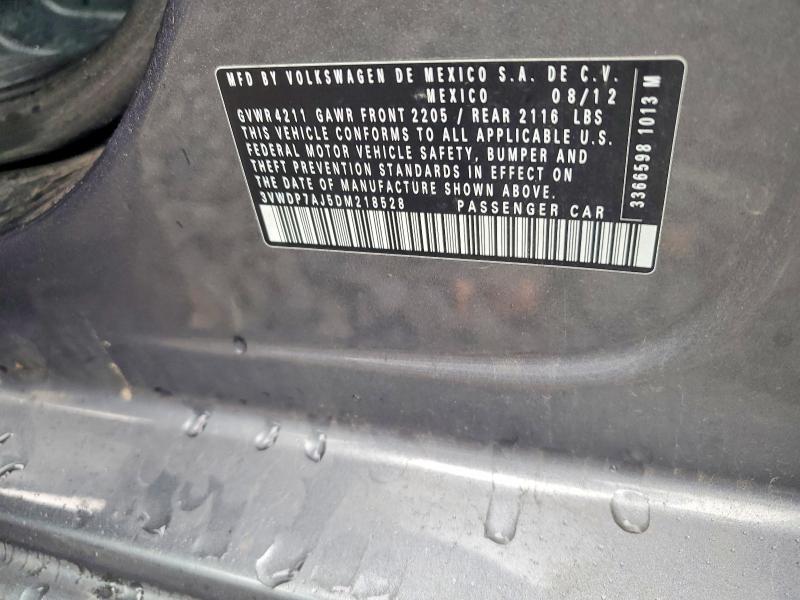 59221126 :رقم المزاد ، 3VWDP7AJ5DM218528 vin ، 2013 Volkswagen Jetta مزاد بيع
