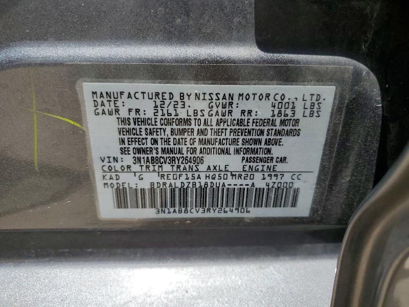 2024 Nissan Sentra მანქანა იყიდება აუქციონზე, vin: 3N1AB8CV3RY264906, აუქციონის ნომერი: 61750946