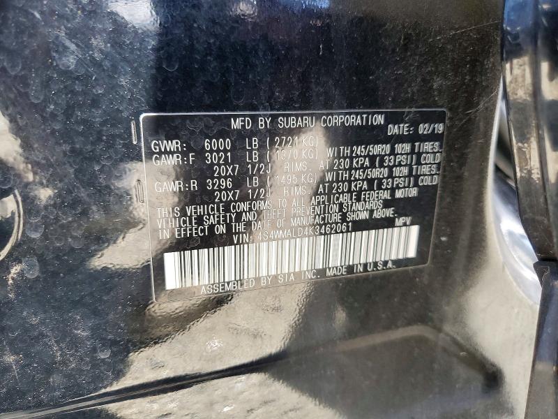 Aukcja sprzedaży 2019 Subaru Ascent, vin: 4S4WMALD4K3462061, numer aukcji: 61804846