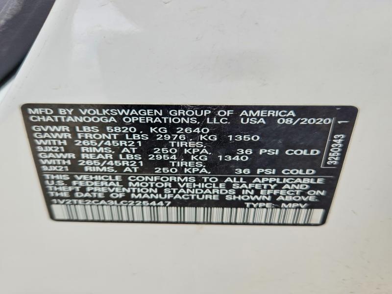 Продаж на аукціоні авто 2020 Volkswagen Atlas Cross Sport, vin: 1V2TE2CA3LC225447, номер лоту: 62965136