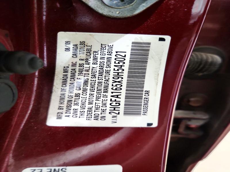 Продажа на аукционе авто 2009 Honda Civic, vin: 2HGFA165X9H545021, номер лота: 60240496