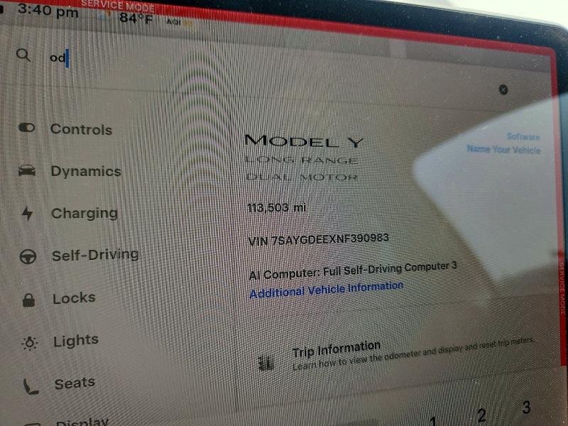 60927276 :رقم المزاد ، 7SAYGDEEXNF390983 vin ، 2022 Tesla Model Y مزاد بيع