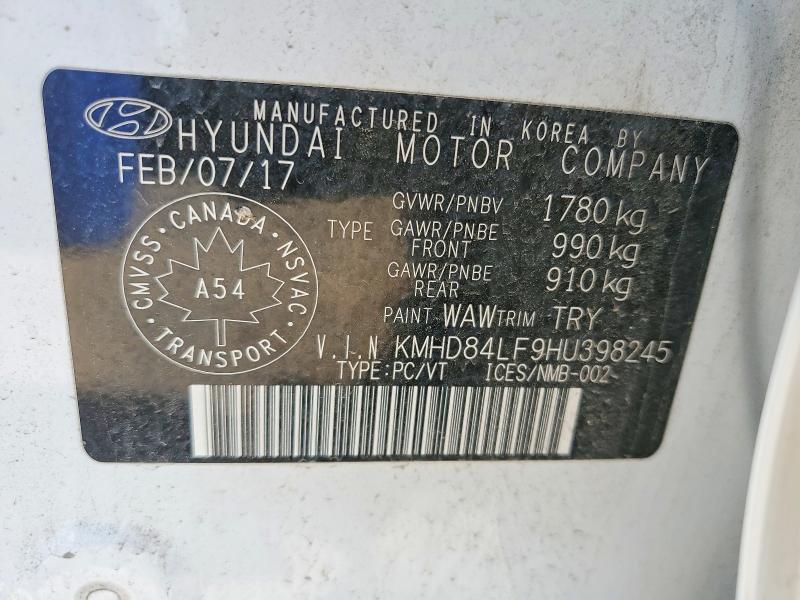 Aukcja sprzedaży 2017 Hyundai Elantra, vin: KMHD84LF9HU398245, numer aukcji: 59996676