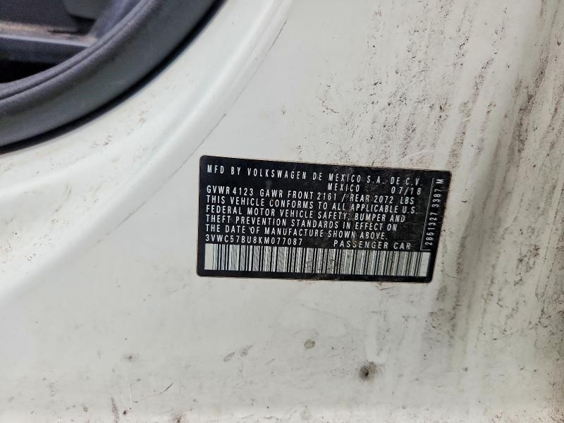 Продажа на аукционе авто 2019 Volkswagen Jetta, vin: 3VWC57BU8KM077087, номер лота: 59852486