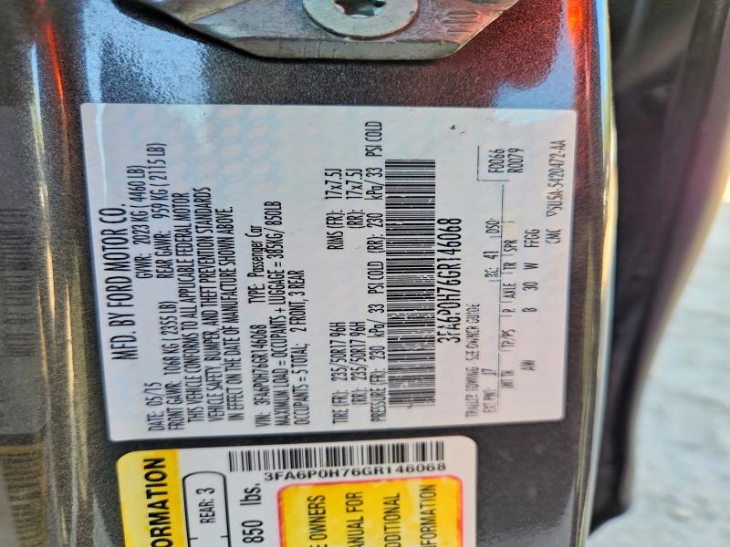 2016 Ford Fusion მანქანა იყიდება აუქციონზე, vin: 3FA6P0H76GR146068, აუქციონის ნომერი: 59658646