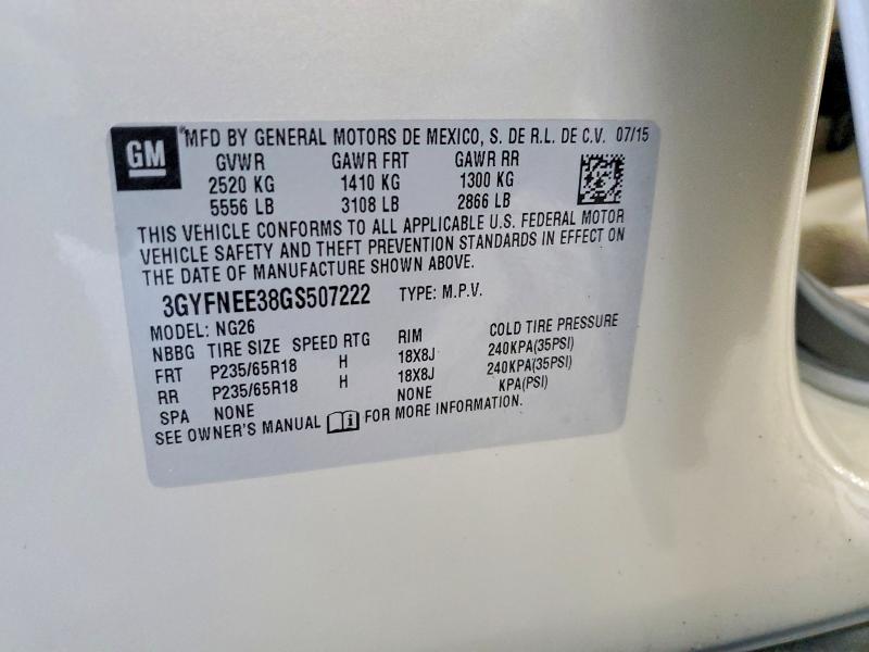 Aukcja sprzedaży 2016 Cadillac Srx, vin: 3GYFNEE38GS507222, numer aukcji: 60813426