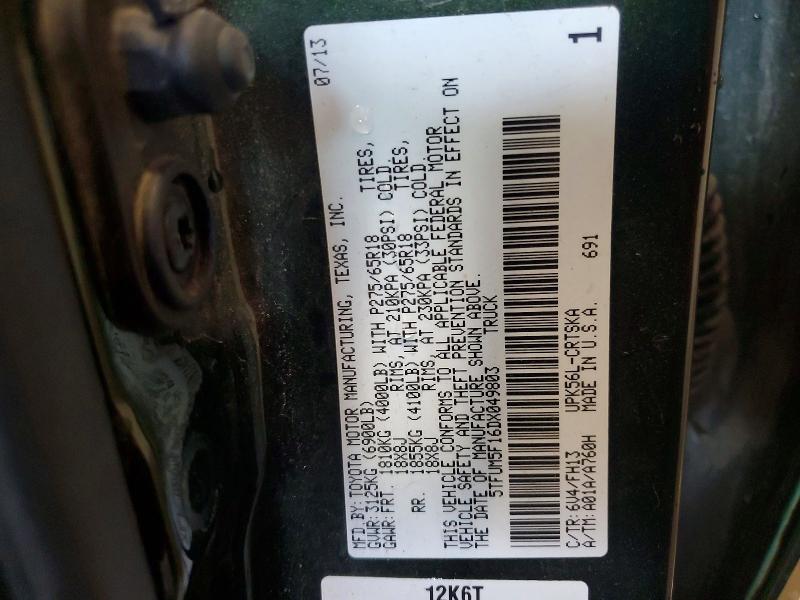 Продаж на аукціоні авто 2013 Toyota Tundra, vin: 5TFUM5F16DX049803, номер лоту: 61039286