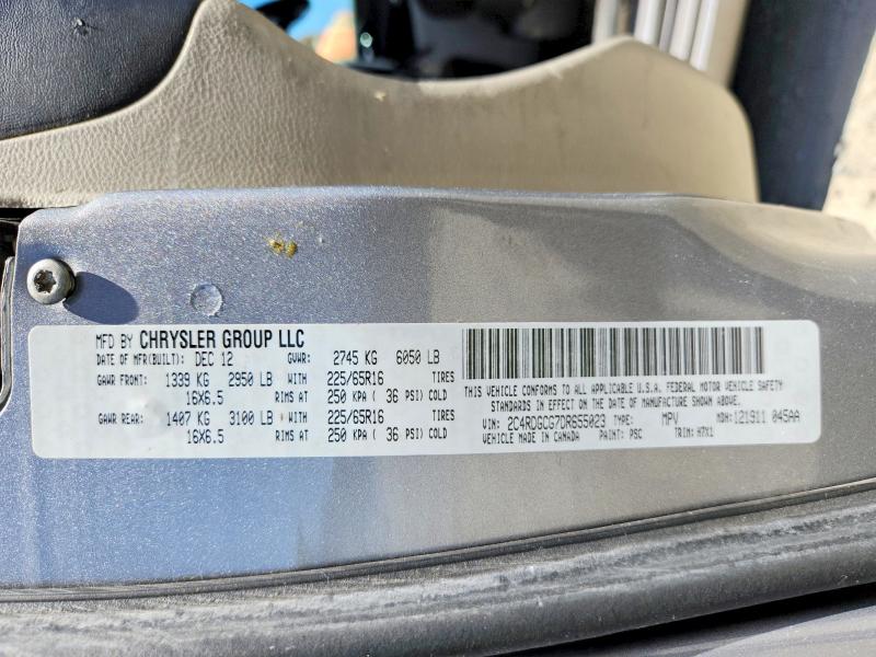 62886066 :رقم المزاد ، 2C4RDGCG7DR655023 vin ، 2013 Dodge Grand Caravan مزاد بيع