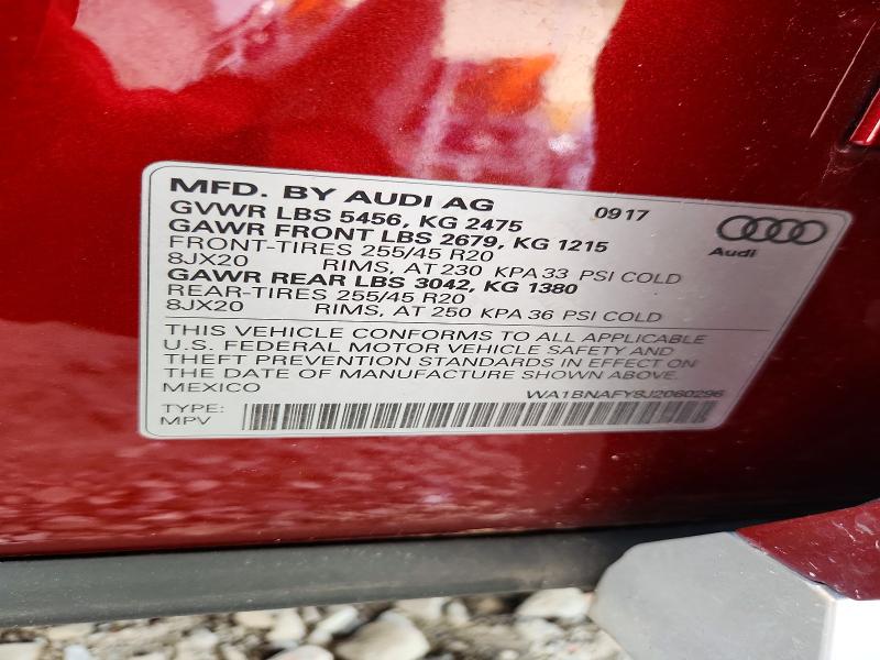 Продаж на аукціоні авто 2018 Audi Q5, vin: WA1BNAFY8J2060296, номер лоту: 62360756