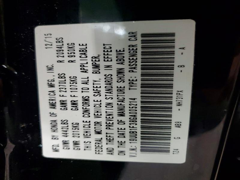 59653336 :رقم المزاد ، 19UUB1F38GA005214 vin ، 2016 Acura Tlx مزاد بيع