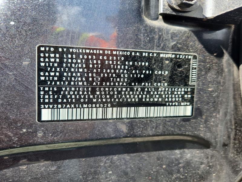 Aukcja sprzedaży 2020 Volkswagen Tiguan, vin: 3VV2B7AX1LM086526, numer aukcji: 63387946