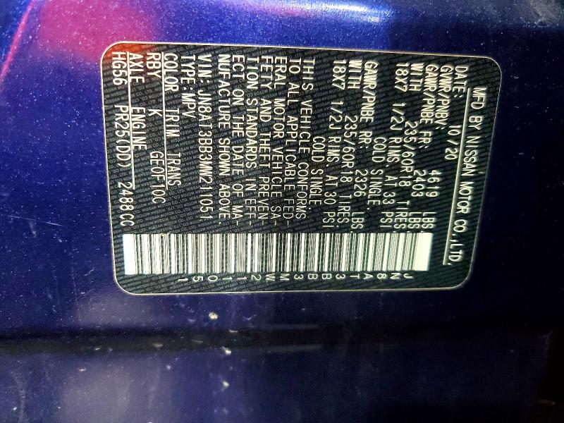 Продаж на аукціоні авто 2021 Nissan Rogue, vin: JN8AT3BB3MW211051, номер лоту: 59677206