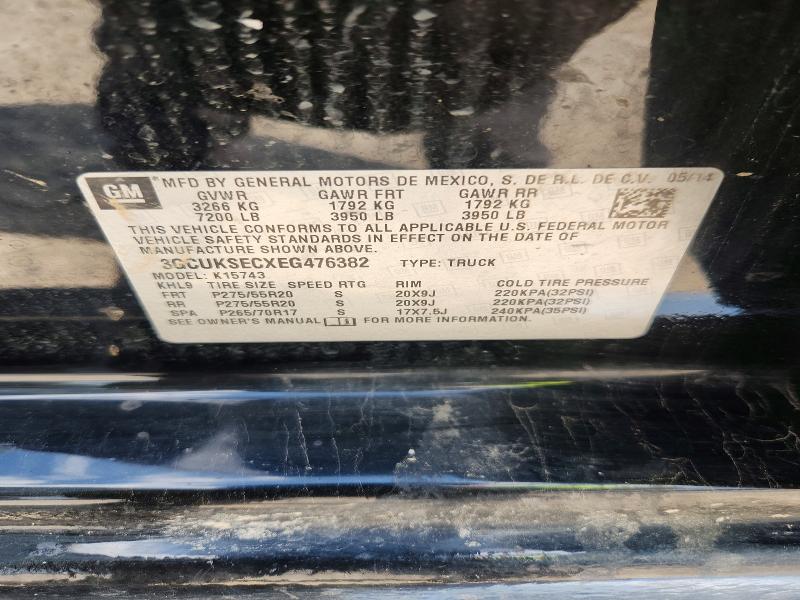 2014 Chevrolet Silverado მანქანა იყიდება აუქციონზე, vin: 3GCUKSECXEG476382, აუქციონის ნომერი: 60939766