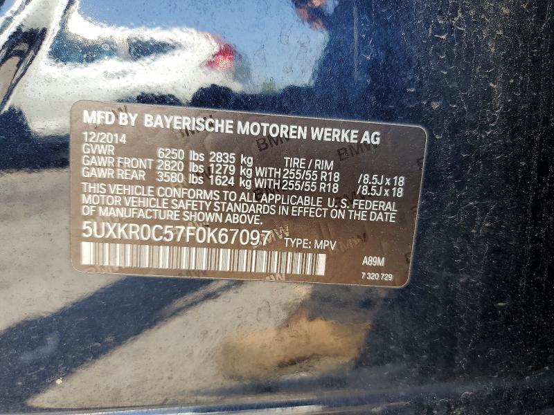 Продаж на аукціоні авто 2015 Bmw X5, vin: 5UXKR0C57F0K67097, номер лоту: 59886926