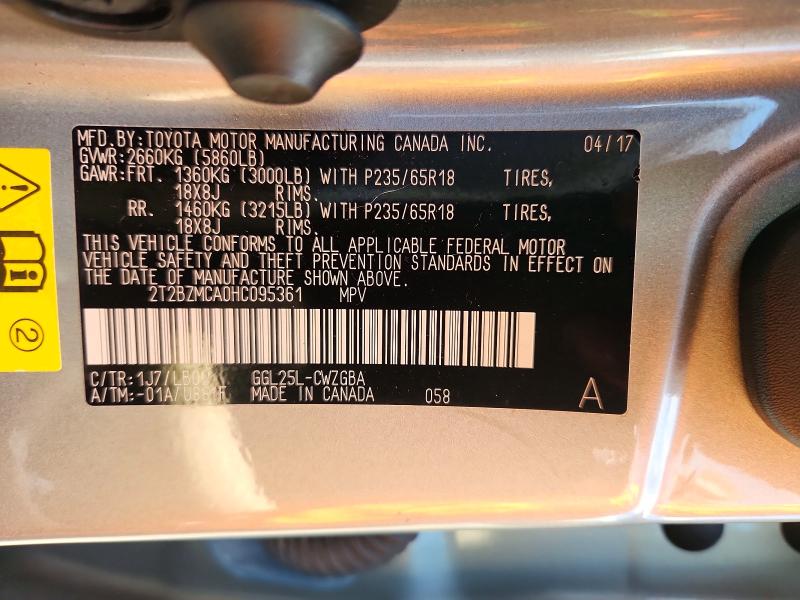 Продажа на аукционе авто 2017 Lexus Rx 350, vin: 2T2BZMCA0HC095361, номер лота: 61722776