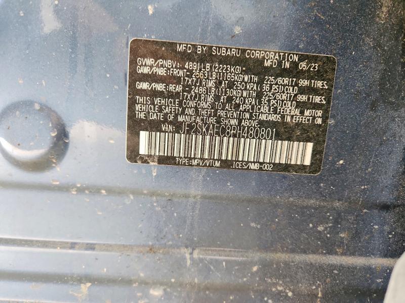 63108696 :رقم المزاد ، JF2SKAEC8PH480801 vin ، 2023 Subaru Forester مزاد بيع