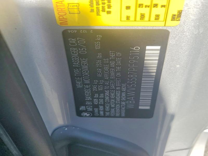 Продажа на аукционе авто 2007 Bmw 328, vin: WBAWV53587PF95116, номер лота: 61097896