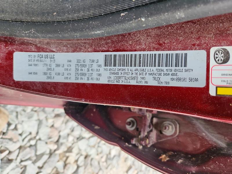 Продажа на аукционе авто 2020 Ram 1500, vin: 1C6SRFFT6LN150972, номер лота: 63350156