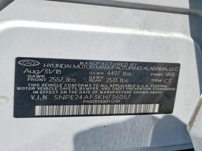 Продаж на аукціоні авто 2019 Hyundai Sonata, vin: 5NPE24AF3KH736057, номер лоту: 61736006