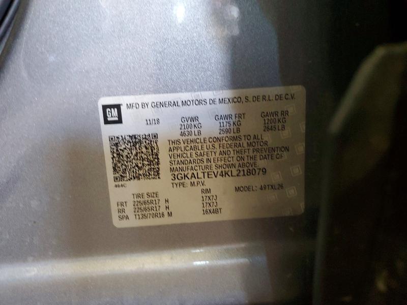 Aukcja sprzedaży 2019 Gmc Terrain, vin: 3GKALTEV4KL218079, numer aukcji: 59131616