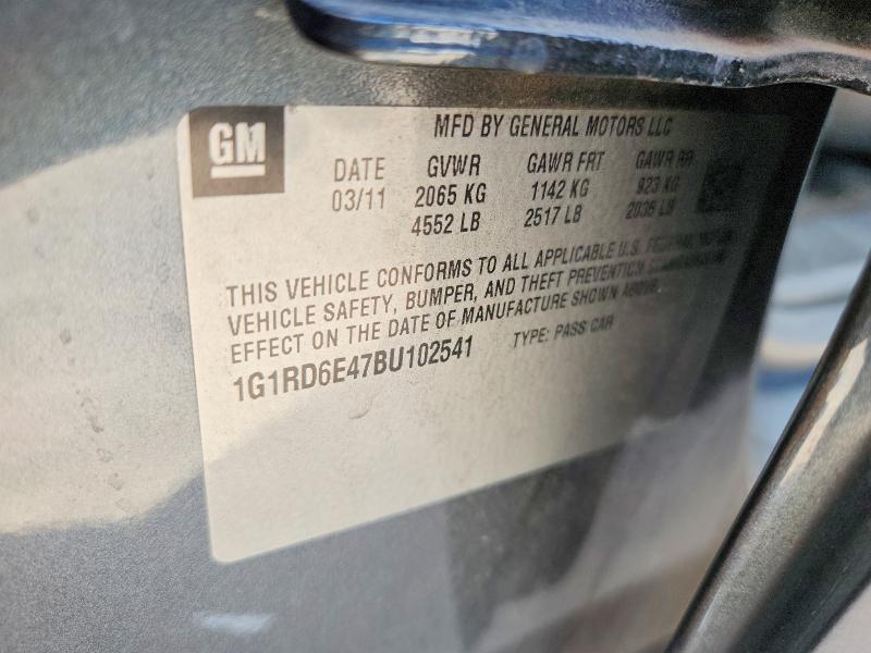2011 Chevrolet Volt მანქანა იყიდება აუქციონზე, vin: 1G1RD6E47BU102541, აუქციონის ნომერი: 59393936