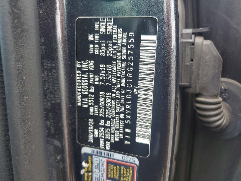 Продажа на аукционе авто 2024 Kia Sorento, vin: 5XYRLDJC1RG257559, номер лота: 59796526