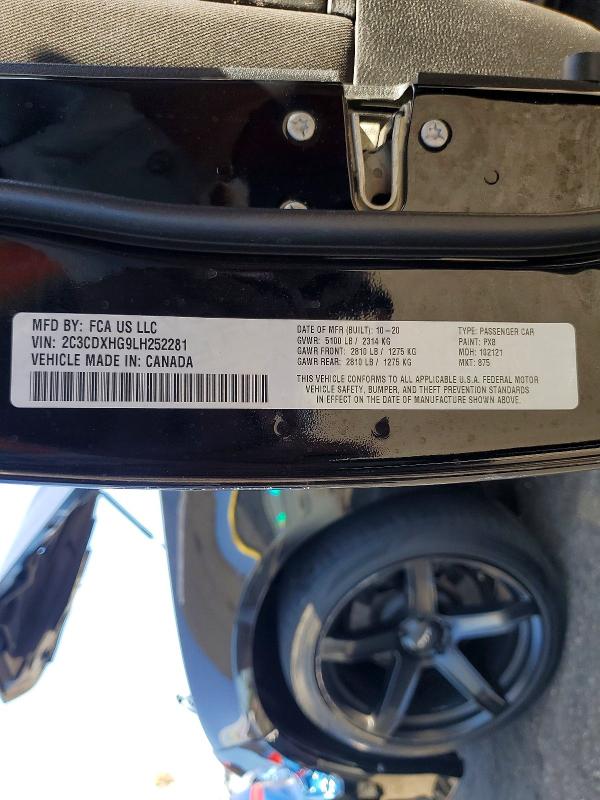 Продажа на аукционе авто 2020 Dodge Charger, vin: 2C3CDXHG9LH252281, номер лота: 63130856