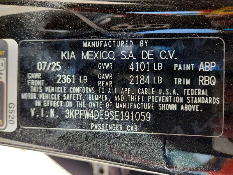 Продажа на аукционе авто 2025 Kia K4, vin: 3KPFW4DE9SE191059, номер лота: 59839286