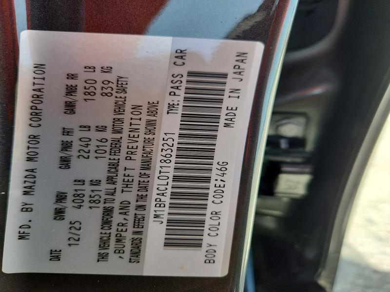 61238276 :رقم المزاد ، JM1BPACL0T1863251 vin ، 2026 Mazda 3 مزاد بيع
