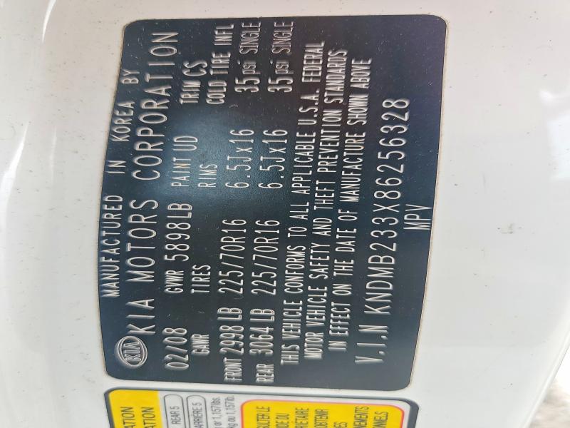 Aukcja sprzedaży 2008 Kia Sedona, vin: KNDMB233X86256328, numer aukcji: 60022146