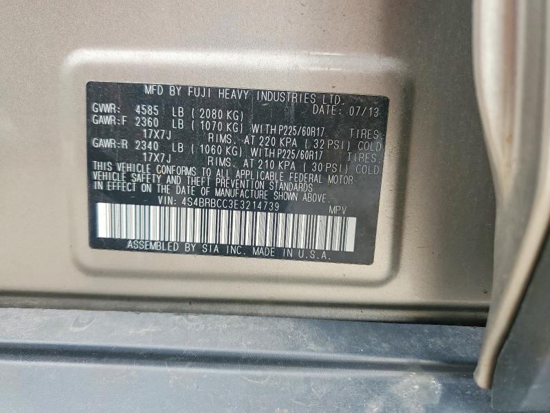 Aukcja sprzedaży 2014 Subaru Outback, vin: 4S4BRBCC3E3214739, numer aukcji: 61431236