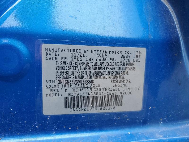 Продажа на аукционе авто 2021 Nissan Versa, vin: 3N1CN8EV3ML825348, номер лота: 61257016
