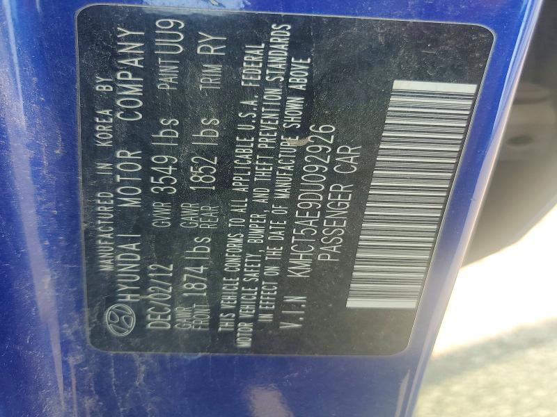 2013 Hyundai Accent მანქანა იყიდება აუქციონზე, vin: KMHCT5AE9DU092926, აუქციონის ნომერი: 61033566