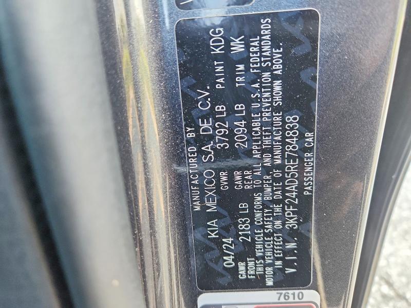 Продажа на аукционе авто 2024 Kia Forte, vin: 3KPF24AD5RE784838, номер лота: 63326686