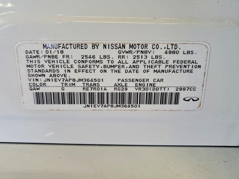Продаж на аукціоні авто 2018 Infiniti Q50, vin: JN1EV7AP8JM364501, номер лоту: 60131846