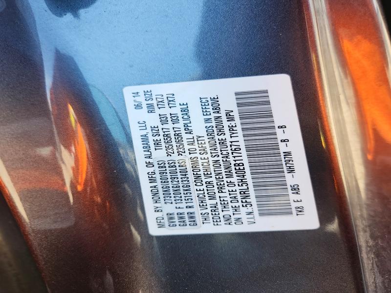 Aukcja sprzedaży 2014 Honda Odyssey, vin: 5FNRL5H40EB117671, numer aukcji: 63388696