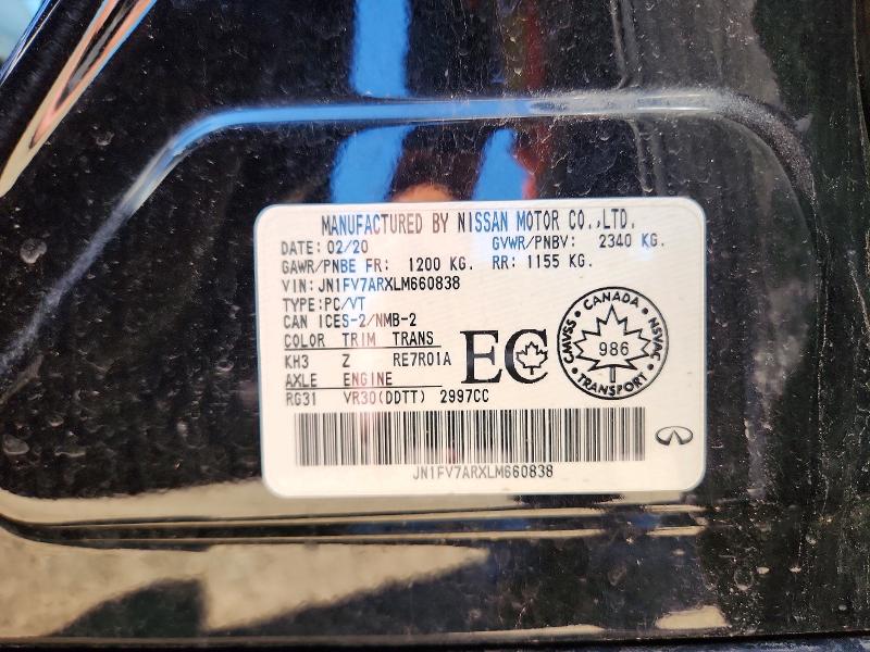 Продаж на аукціоні авто 2020 Infiniti Q50, vin: JN1FV7ARXLM660838, номер лоту: 60194816