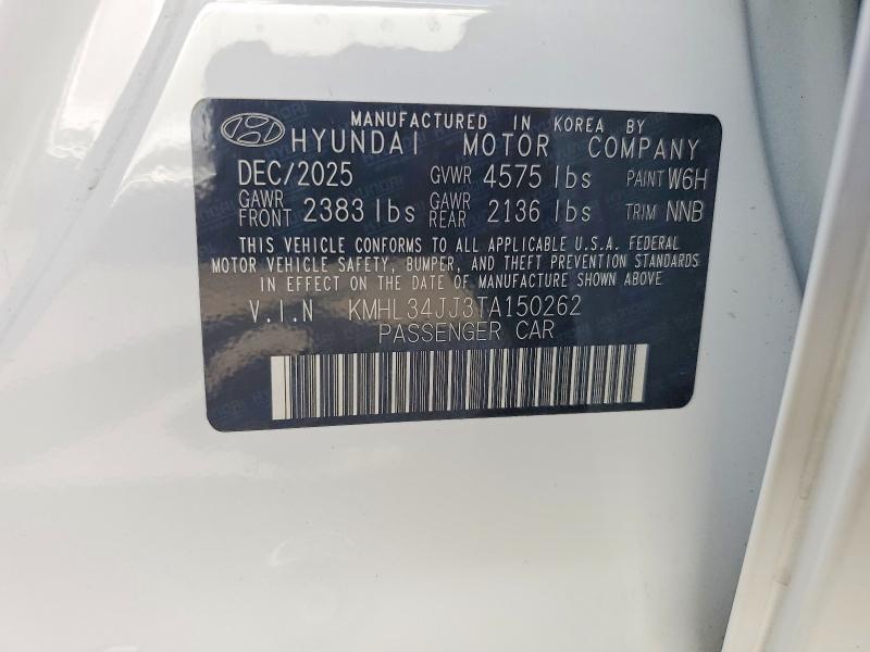 2026 Hyundai Sonata Hybrid მანქანა იყიდება აუქციონზე, vin: KMHL34JJ3TA150262, აუქციონის ნომერი: 61496216