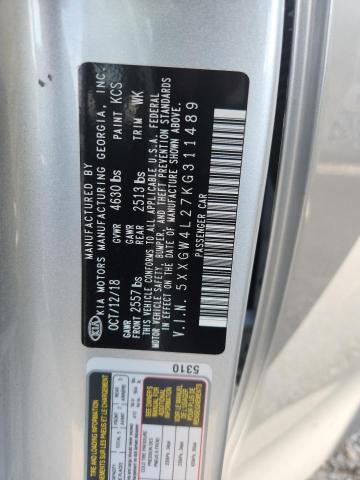 59675346 :رقم المزاد ، 5XXGW4L27KG311489 vin ، 2019 Kia Optima مزاد بيع