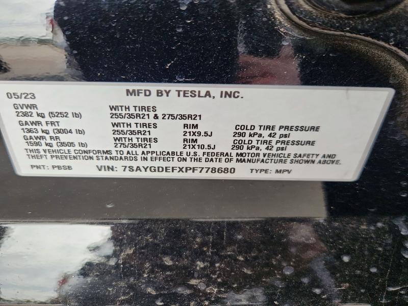 Продажа на аукционе авто 2023 Tesla Model Y, vin: 7SAYGDEFXPF778680, номер лота: 60436706