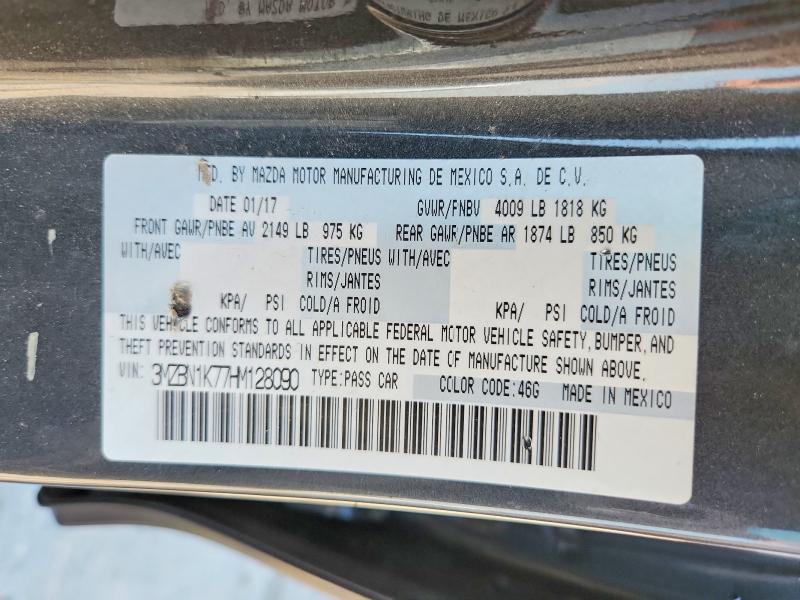 59714086 :رقم المزاد ، 3MZBN1K77HM128090 vin ، 2017 Mazda 3 مزاد بيع