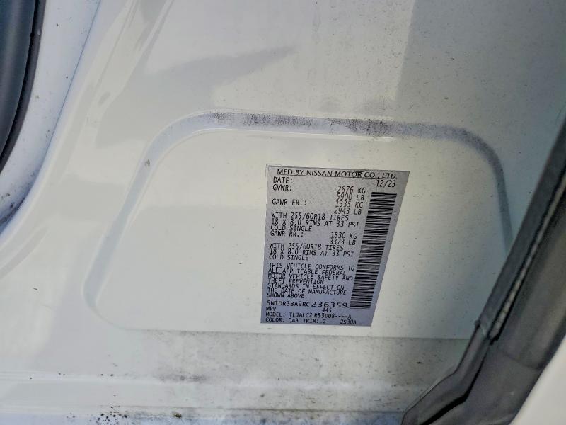 61397436 :رقم المزاد ، 5N1DR3BA9RC236359 vin ، 2024 Nissan Pathfinder مزاد بيع