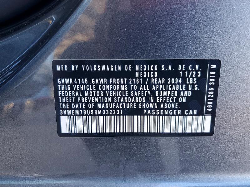 Продажа на аукционе авто 2024 Volkswagen Jetta, vin: 3VWEM7BU9RM032231, номер лота: 62124826