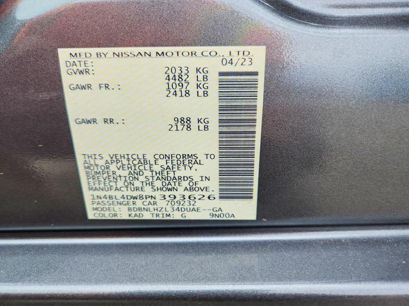 63025646 :رقم المزاد ، 1N4BL4DW8PN393626 vin ، 2023 Nissan Altima مزاد بيع