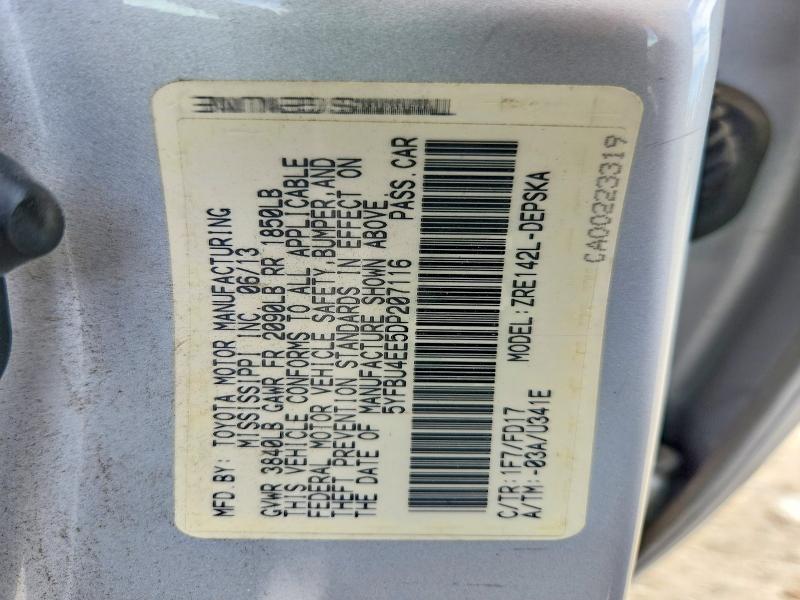 Продаж на аукціоні авто 2013 Toyota Corolla, vin: 5YFBU4EE5DP207116, номер лоту: 61922166