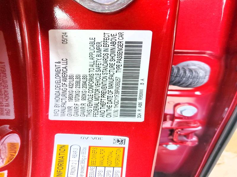 Aukcja sprzedaży 2024 Honda Accord, vin: 1HGCY1F39RA069257, numer aukcji: 60866776