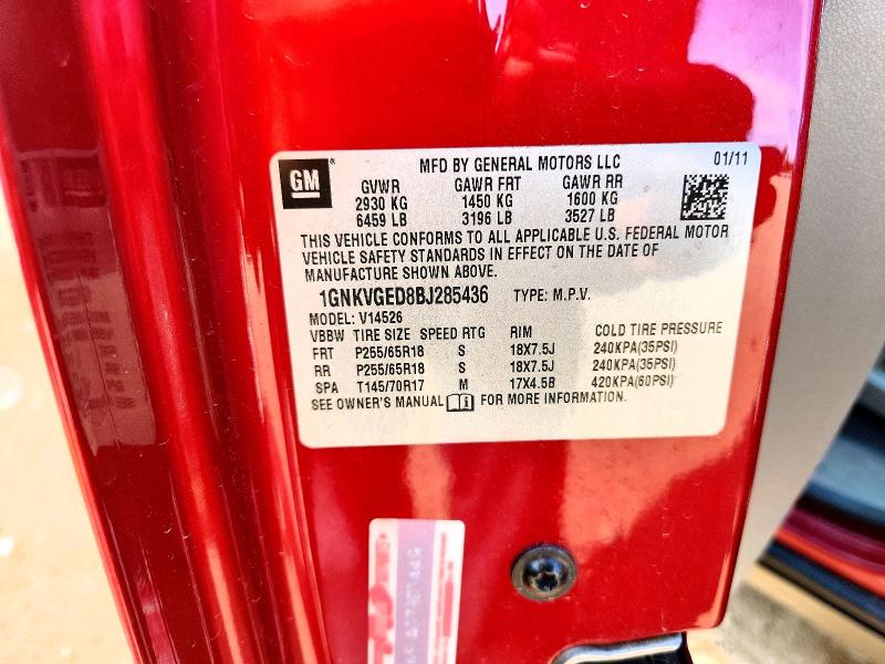 2011 Chevrolet Traverse მანქანა იყიდება აუქციონზე, vin: 1GNKVGED8BJ285436, აუქციონის ნომერი: 63130056